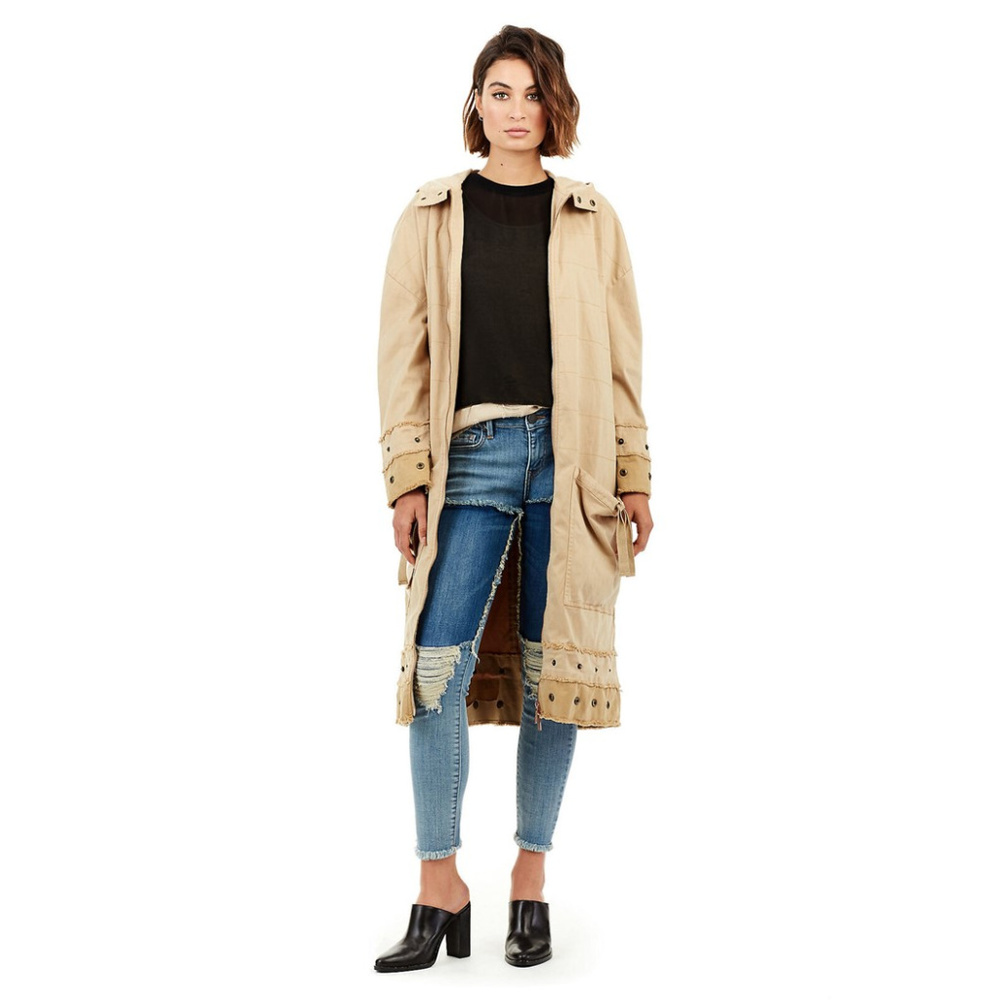 True Religion Women's Stretch Trench Coat Jacket